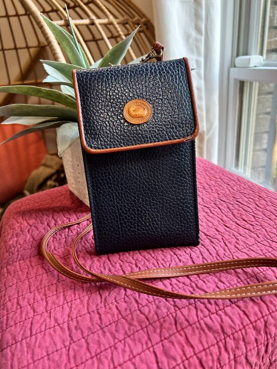 Dooney & Bourke Handbags - 👜 Dooney & Bourke Pebbled Leather Crossbody | Navy + Tan Trim